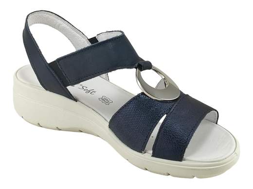 Sandali Charlotte Pelle Blu Donna ENVAL Soft - 1281011