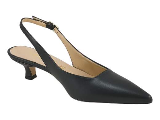 Décolleté slingback Nacrée Made in Italy con tacco 4cm, punta affusolata e cinturino regolabile. Sottopiede imbottito per il massimo comfort in cerimonia o al lavoro.