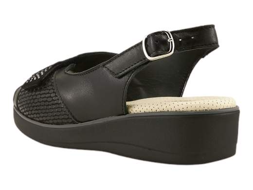 Sandali Zeppa Comfort A015-332 Pelle e Tessuto Donna Susimoda - A015-332