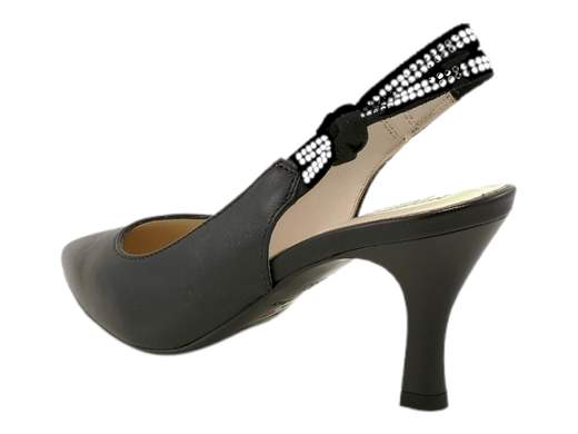 Slingback Strass Pelle Donna NeroGiardini - E218341DE
