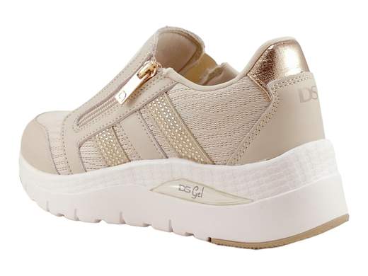 Sneakers Giselle Tessuto Traforato e Strass Beige Donna Donna Serena - 146029DM