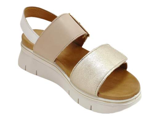 Scopri i Sandali Donna ENVAL Soft 5793633 Sharon in pelle bicolore con fasce regolabili, comodi e flessibili, su Laporta Calzature. Acquista ora!<br /><br />I Sandali Donna ENVAL Soft 5793633 Sharon, disponibili su Laporta Calzature, offrono un perfetto equilibrio tra eleganza e comfort. <br />Realizzati in pelle bicolore, questi sandali sono dotati di due fasce regolabili a strappo che permettono una calzata comoda e personalizzata per ogni piede. <br />Il fondo zeppa di 4 cm è leggero e flessibile, garantendo agilità e supporto ottimali. Il sottopiede morbido in pelle offre un comfort eccezionale e una stabilità duratura, ideale per un uso prolungato. <br />Orgogliosamente Made in Italy, questi sandali rappresentano la qualità e lo stile italiani. <br />Non perdere l'opportunità di aggiungere un tocco di classe al tuo guardaroba, acquista ora su Laporta Calzature!