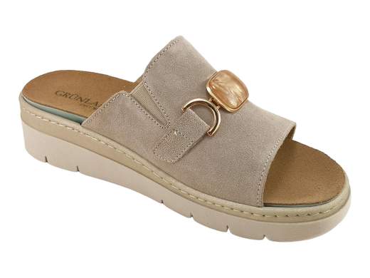 Ciabatte Zeppa 68Moll Camoscio Beige Donna Grünland - CE0481