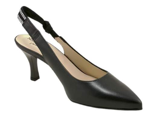 Slingback Strass Pelle Donna NeroGiardini - E218341DE
