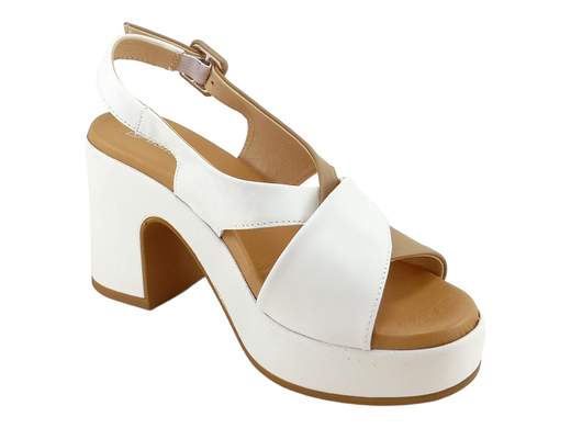 Sandali Tacco e Plateau Pelle Bicolore Donna Susimoda - A039.348