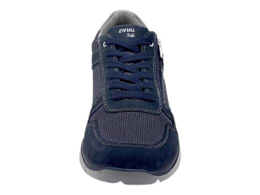 Scopri le Sneakers Uomo ENVAL Soft 5727600 Benthic in pelle scamosciata e tessuto blu, fresche e comode, su Laporta Calzature. Acquista ora!<br /><br />Le Sneakers Uomo ENVAL Soft 5727600 Benthic, disponibili su Laporta Calzature, sono perfette per affrontare le giornate più calde con stile e comfort. <br />Realizzate in morbida pelle scamosciata e fresco tessuto blu, queste sneakers garantiscono traspirabilità e una calzata ottimale. <br />La pratica doppia chiusura con lacci e zip laterale consente di indossarle facilmente, mentre la fodera in tessuto traspirante assicura freschezza durante tutto il giorno. <br />Il morbido sottopiede estraibile in memory foam rivestito in pelle offre un comfort eccezionale, e la suola in poliuretano leggera e flessibile le rende adatte a qualsiasi uso quotidiano. <br />Made in Italy, queste sneakers combinano qualità e artigianalità. <br />Aggiorna il tuo guardaroba con stile e praticità, acquista ora su Laporta Calzature!