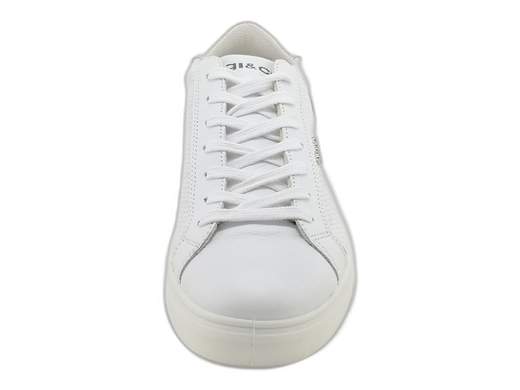 Sneaker IGI&CO Sacha da uomo in pelle bianca microforata con suola platform da 3 cm e sottopiede memory foam Made in Italy.