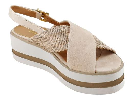 andalo Zeppa Xara Pelle Scamosciata Raffia Donna Gianmarco Sorelli - 2153