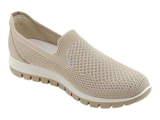 Scarpa accollata traspirante a nido d'ape con inserti platino suola platform 3cm flessibile e plantare in pelle estraibile per un comfort quotidiano Made in Italy.