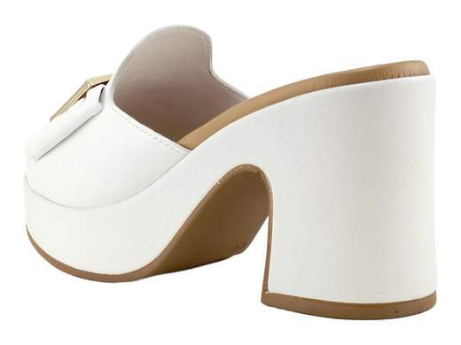 Ciabatte Tacco e Plateau Pelle Nappa Bianca Donna Susimoda - A039.122