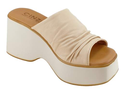 Ciabatta Zeppa Plissé Nappa Sintetica Donna Cinzia Soft - TS31442 001