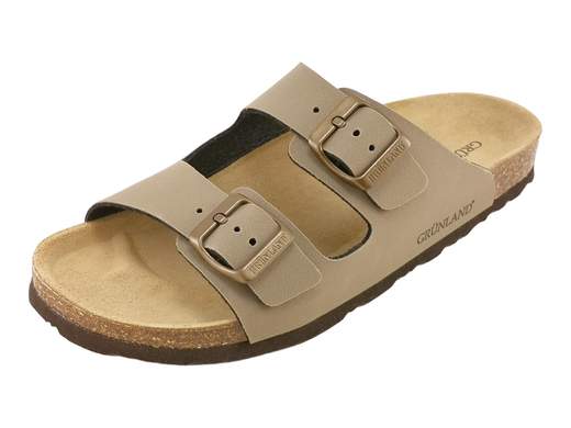 Ciabatte donna comode Grünland Sara art. CB1557 color tortora con plantare anatomico e suola leggera.