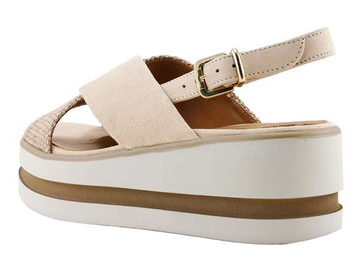 andalo Zeppa Xara Pelle Scamosciata Raffia Donna Gianmarco Sorelli - 2153