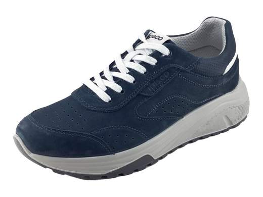 Sneaker IGI&CO Seth uomo in pelle nabuk blu con suola running ammortizzata da 4,5 cm e sottopiede memory foam Made in Italy.