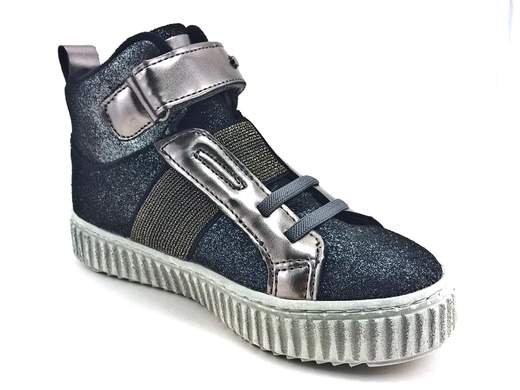 Grunland Junior sneaker brillantinata con velcro