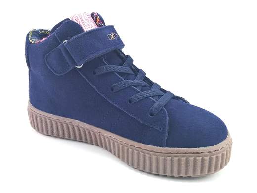Grunland Junior sneaker con lacci elastici e tomaia in crosta