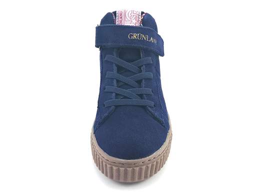 Grunland Junior sneaker con lacci elastici e tomaia in crosta