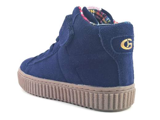 Grunland Junior sneaker con lacci elastici e tomaia in crosta