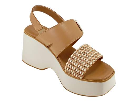 Sandalo Zeppa Intreccio Pelle Donna Cinzia Soft - TS31437 001