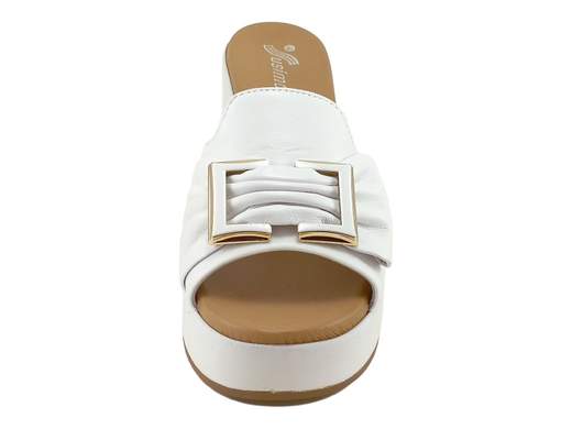 Ciabatte Tacco e Plateau Pelle Nappa Bianca Donna Susimoda - A039.122