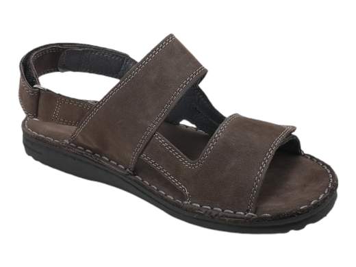 Esplora il connubio di stile e comfort con il sandalo da uomo Grunland SA 2616 80LAPO. Realizzato interamente in pelle nabuk piombo/caffè, questo sandalo incanta con la sua eleganza senza tempo. Le due fasce e il cinturino completamente regolabili a strappo garantiscono una calzata personalizzata e sicura. Il sottopiede imbottito Re-Soft in pelle offre un comfort avvolgente ad ogni passo. La suola in gomma leggera e flessibile assicura una camminata senza sforzo. Affronta la stagione estiva con stile e comfort grazie al sandalo Grunland SA 2616 80LAPO.