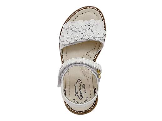 Sandalo Balducci GULL1750: un tocco di eleganza per le piccole principesse!<br />Tomaia in pelle regolabile con fiori, plantare imbottito e suola leggera antiscivolo.