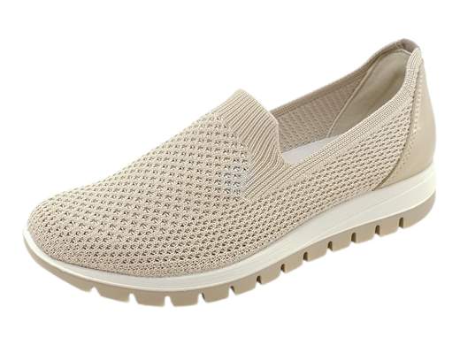 Scarpa accollata traspirante a nido d'ape con inserti platino suola platform 3cm flessibile e plantare in pelle estraibile per un comfort quotidiano Made in Italy.