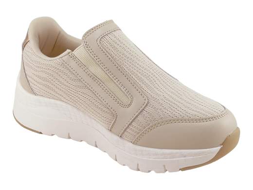Sneakers Giselle Tessuto Traforato e Strass Beige Donna Donna Serena - 146029DM