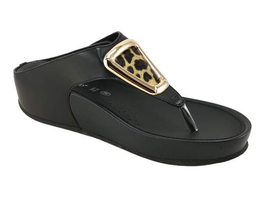 Infradito Zeppa C9Dira Ecopelle Nero Donna Grünland - CI3123