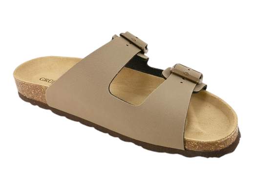 Ciabatte donna comode Grünland Sara art. CB1557 color tortora con plantare anatomico e suola leggera.