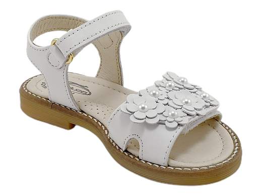 Sandalo Balducci GULL1750: un tocco di eleganza per le piccole principesse!<br />Tomaia in pelle regolabile con fiori, plantare imbottito e suola leggera antiscivolo.