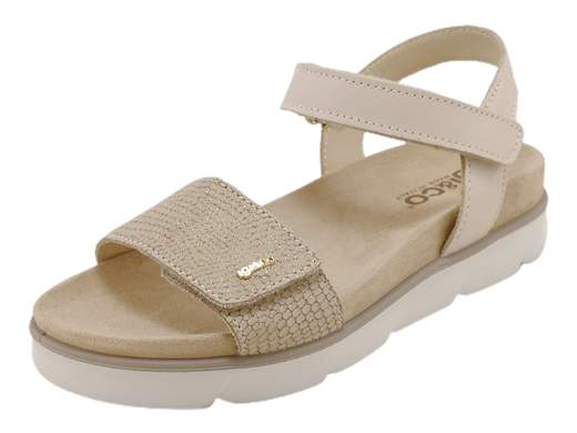 Scopri i Sandali Donna IGI&CO 5671122 Delia in pelle scamosciata stampata, comodi e regolabili, su Laporta Calzature. Acquista ora!<br /><br />I Sandali Donna IGI&CO 5671122 Delia, disponibili su Laporta Calzature, combinano stile e comfort in un design raffinato. <br />Realizzati in pelle scamosciata stampata, questi sandali offrono un look pratico e versatile. <br />La fascia e il cinturino alla caviglia, facilmente regolabili grazie alla chiusura a strappo, assicurano una calzata perfetta per ogni piede. <br />Il fondo platform di 2,5 cm è leggero e flessibile, ideale per camminare con facilità. Il plantare morbido e sagomato garantisce il massimo comfort e stabilità durante l'uso quotidiano. <br />Orgogliosamente Made in Italy, questi sandali sono perfetti per chi cerca qualità e stile.<br />Aggiungi un tocco di leggerezza al tuo guardaroba, acquista ora su Laporta Calzature!