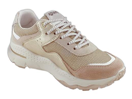 Sneaker running in pelle e tessuto con suola 5cm ammortizzata e plantare memory foam per un comfort tecnologico e una camminata sicura Made in Italy.