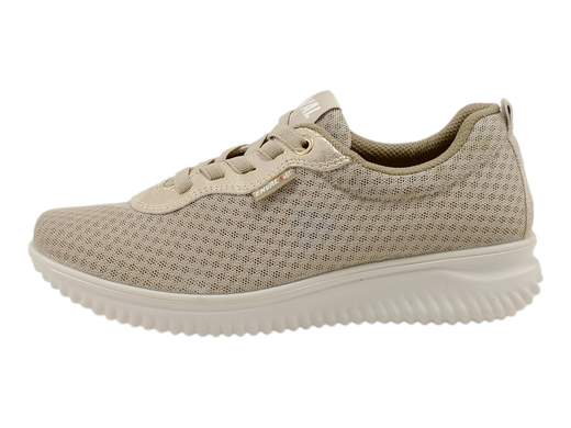 Scopri le Sneakers Donna ENVAL Soft 5764733 Kayla in rete beige, fresche e comode per l'estate, su Laporta Calzature. Acquista ora!<br /><br />Le Sneakers Donna ENVAL Soft 5764733 Kayla, disponibili su Laporta Calzature, sono la scelta perfetta per affrontare le giornate estive e le mezze stagioni con stile e comfort. <br />Realizzate in morbido tessuto a rete beige, garantiscono freschezza e traspirabilità, rendendole ideali per l'uso quotidiano. <br />La pratica chiusura con lacci elastici in stile slip-on facilita la calzata, mentre il morbido sottopiede estraibile in memory foam rivestito in pelle offre un comfort eccezionale. <br />La suola ginnica in poliuretano, leggera e flessibile, alta 3,5 cm, è perfetta per garantire stabilità e praticità sia in città che in vacanza. <br />Orgogliosamente Made in Italy, queste sneakers sono il simbolo di qualità e artigianalità. <br />Aggiorna il tuo guardaroba con un tocco di freschezza e comfort, acquista ora su Laporta Calzature!
