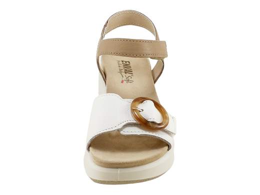 Sandali Caterina Pelle Bicolore Bianco Corda Donna ENVAL Soft - 1292644