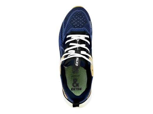 Sneakers uomo EXTR4 Kaizen 7700511: design urbano e tecnologia avanzata per comfort e grip eccellenti. Scoprile ora su Laporta Calzature! <br /><br />Quando innovazione e stile si incontrano, nascono le EXTR4 Kaizen 7700511. <br />Il tessuto tecnico evoluto (blu navy spigato) assicura un'asciugatura rapida e un comfort costante. <br />Il sottopiede Rapid-tech, con migliaia di micro-palline in EVA, offre ammortizzazione e supporto perfetti. <br />La suola in phylon-gomma iper-ammortizzante garantisce grip eccezionale e stabilità anche nelle sfide più impegnative. <br />Perfette per chi non si accontenta, combinano efficienza atletica e design urbano. Scoprile ora su Laporta Calzature e vivi l’esperienza EXTR4!