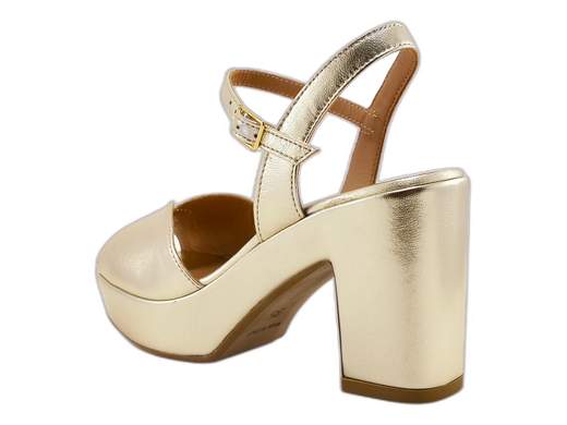 Sandalo Tacco Plateau Laminato Platino Donna Gianmarco Sorelli - 2036