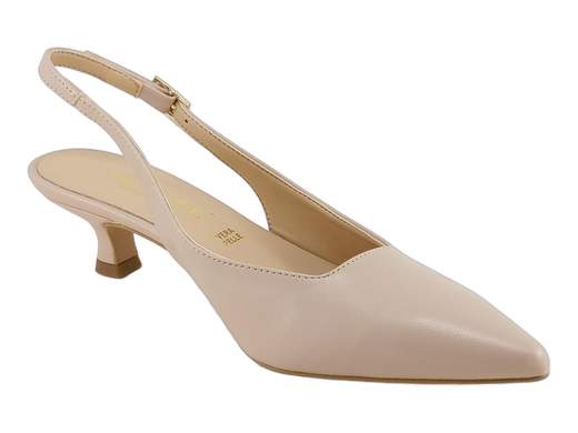 Décolleté slingback Nacrée Made in Italy con tacco 4cm, punta affusolata e cinturino regolabile. Sottopiede imbottito per il massimo comfort in cerimonia o al lavoro.