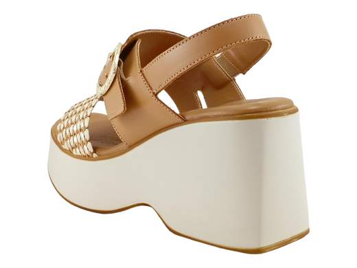 Sandalo Zeppa Intreccio Pelle Donna Cinzia Soft - TS31437 001