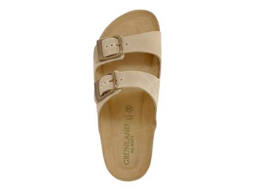 Scopri le Ciabatte Donna Grunland CB 3030 70SARA in pelle ingrassata con doppia fibbia, comode e regolabili, su Laporta Calzature. Acquista ora!<br /><br />Le Ciabatte Donna Grunland CB 3030 70SARA, disponibili su Laporta Calzature, offrono comfort e praticità per le giornate più calde, sia in città che in vacanza. <br />Realizzate in pelle ingrassata, sono disponibili nei colori beige e mogano, con una doppia fibbia che permette una regolazione perfetta. <br />Il plantare anatomico in pelle scamosciata, arricchito da cuscinetti imbottiti RE-SOFT, assicura una postura ottimale del piede e della caviglia, garantendo comfort per tutto il giorno. <br />Il fondo bio, realizzato in sughero e lattice naturale, è leggero e traspirante, mentre la suola in gomma offre resistenza e flessibilità. <br />Rinnova il tuo look estivo con comfort e stile, acquista ora su Laporta Calzature!