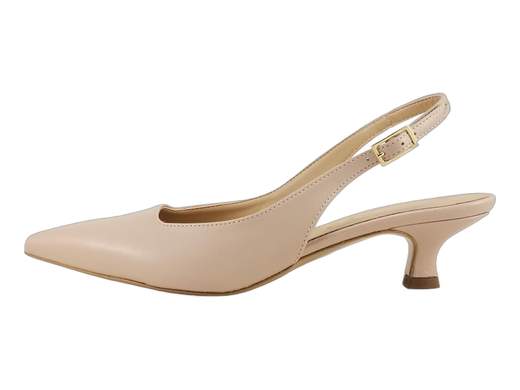 Décolleté slingback Nacrée Made in Italy con tacco 4cm, punta affusolata e cinturino regolabile. Sottopiede imbottito per il massimo comfort in cerimonia o al lavoro.