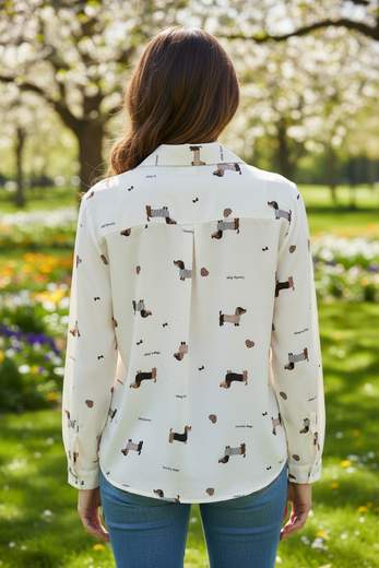 Camicia Donna Fantasia con Nodo Frontale