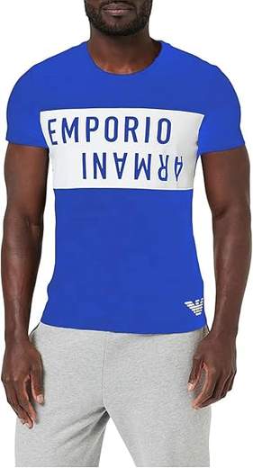 T-shirt Emporio Armani uomo in cotone con macro logo