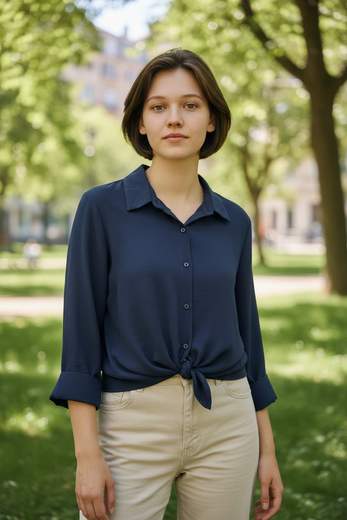 STILL Camicia Donna con Nodo sul Fondo e Maniche 3/4