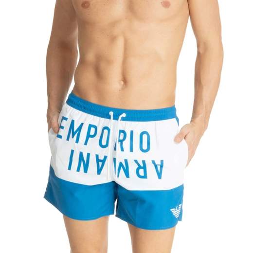 EMPORIO ARMANI Costume boxer uomo Emporio Armani con maxi logo frontale a contrasto