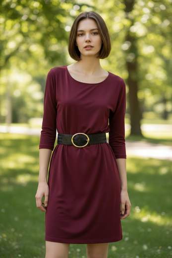 STILL Abito Donna con Cintura Intrecciata e Fibbia Circolare