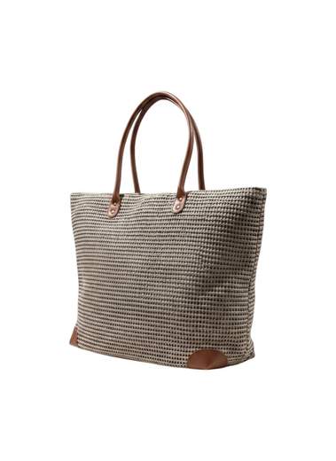 STILL Borsa Shopper Intrecciata Donna Capiente con Dettagli Effetto Cuoio