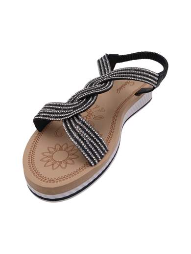 STILL Sandali Donna Bassi con Fasce Intrecciate e Strass
