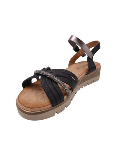 STILL Sandali Donna Platform con Cinturino alla Caviglia e Fasce Intrecciate