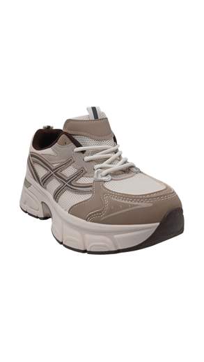 STILL Sneakers Donna Beige e Tortora con Suola Chunky